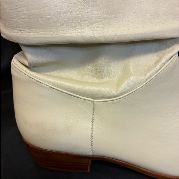 Vintage Cream Brazilian Leather Ankle Boots Size 6 - Picture 7 of 10